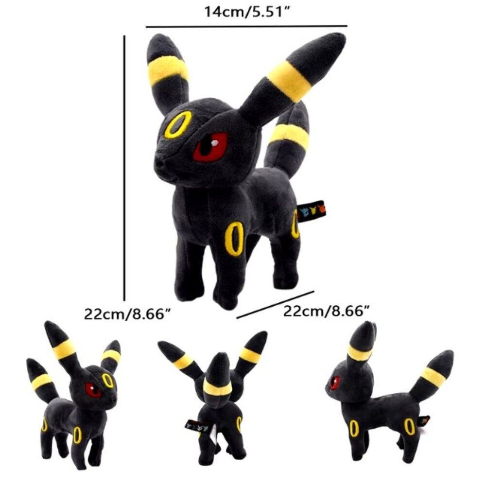 Umbreon Plush 22cm | Yellow Ear Pokemon Plush | Eeveelution Toy